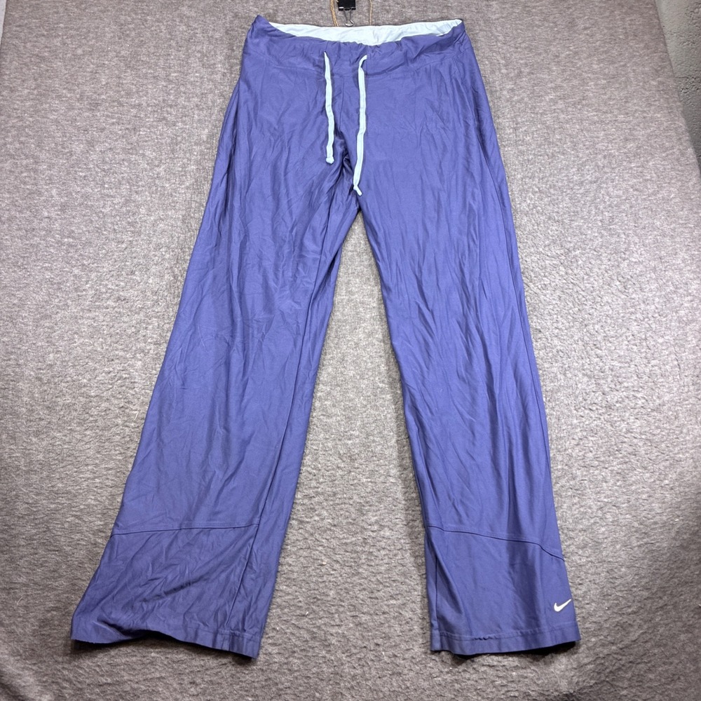 Vintage Nike Yoga Pants Womens XL Purple Flare Leg Drawstring Running